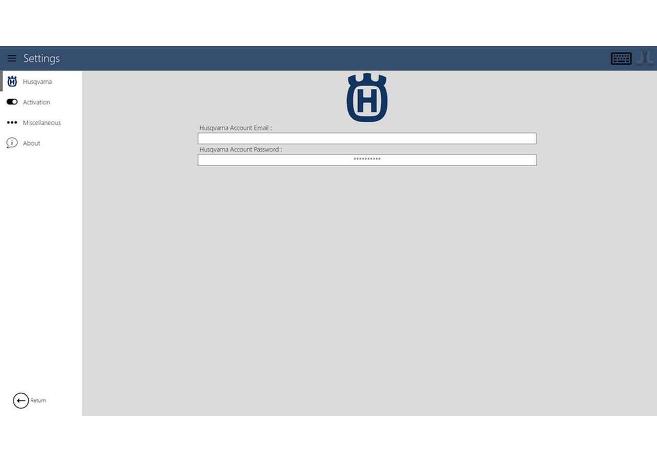 Impostazioni Husqvarna