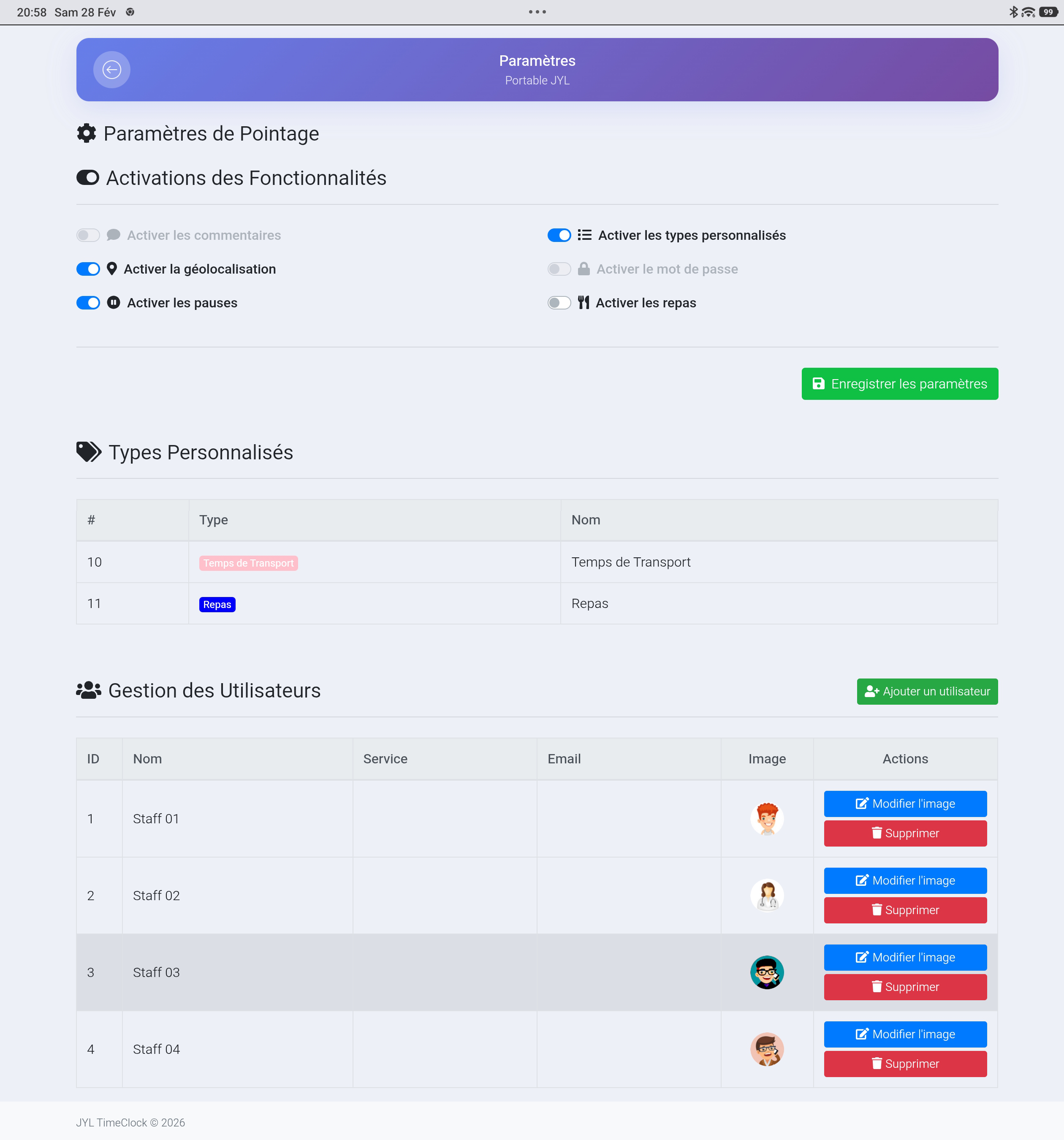 Configuration avancée