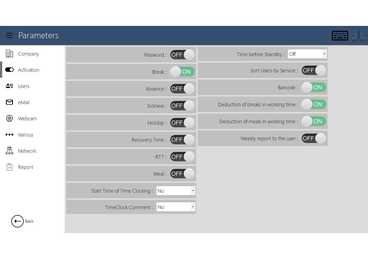 Gestion multi-sites JYL TimeClock