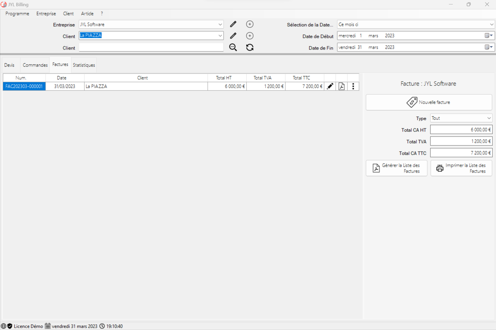 JYL Billing-gränssnitt